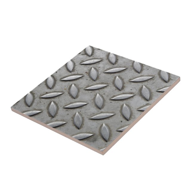 Chequered Plate Industrial Warehouse Steel Chic Tile (Side)