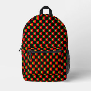 Chequered Portugal Flag Pattern Printed Backpack