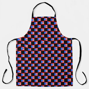 Chequered Puerto Rico Flag Pattern Apron