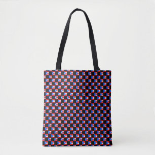 Chequered Puerto Rico Flag Pattern Tote Bag