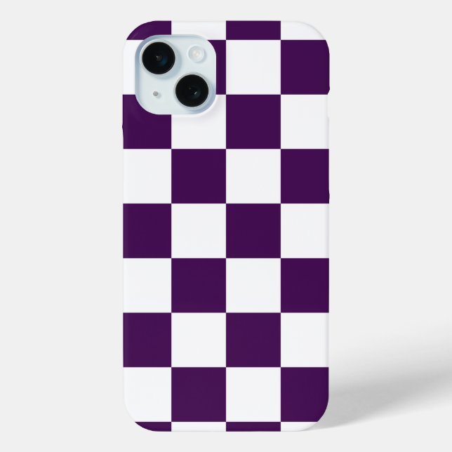 Chequered Purple and White Case-Mate iPhone Case (Back)