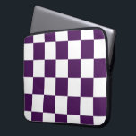 Chequered Purple and White Laptop Sleeve<br><div class="desc">Bold regal purple and white chequered pattern is made of rows of alternating white and dark purple squares. Feel free to customise the product to make it your own. Digitally created 9000 x 6000 pixel image. Copyright ©2014 Claire E. Skinner, All rights reserved. To see this design on other items,...</div>