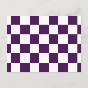 Chequered Purple and White Postcard