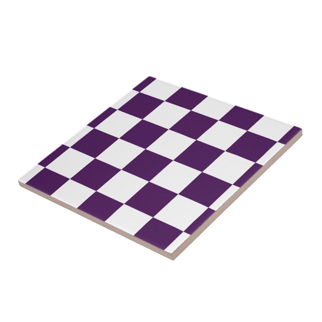 Chequered Purple and White Tile (Side)