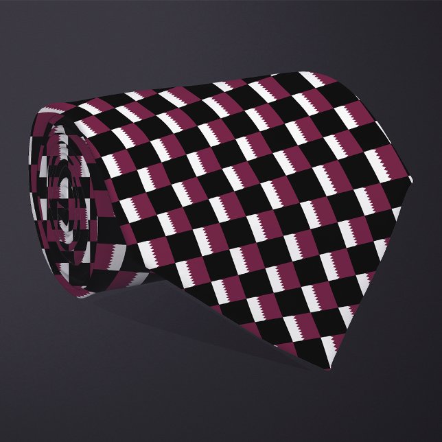 Chequered Qatar Flag Pattern  Tie (Creator Uploaded)