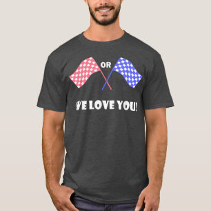 Chequered Race Flag Pink or Blue Baby Gender Revea T-Shirt