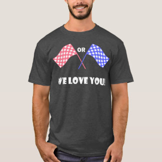 Chequered Race Flag Pink or Blue Baby Gender Revea T-Shirt