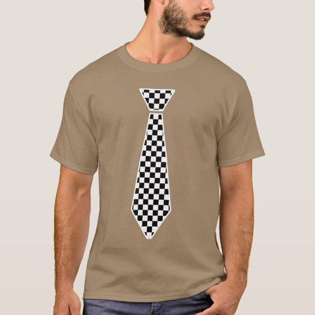 Chequered Race Flag Tie Cute Necktie Funny Boys To T-Shirt (Front)