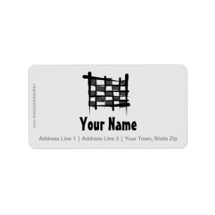 Chequered Racing Brush Flag Label