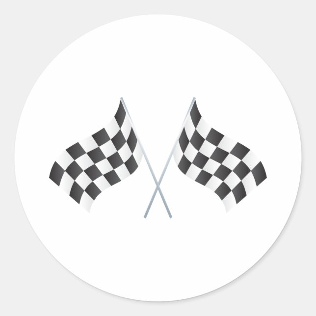 chequered racing flags graphic classic round sticker (Front)