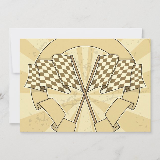 Chequered Racing Flags Invitations (Front)