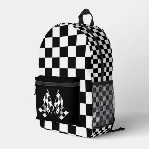 Chequered Racing Flags  Printed Backpack