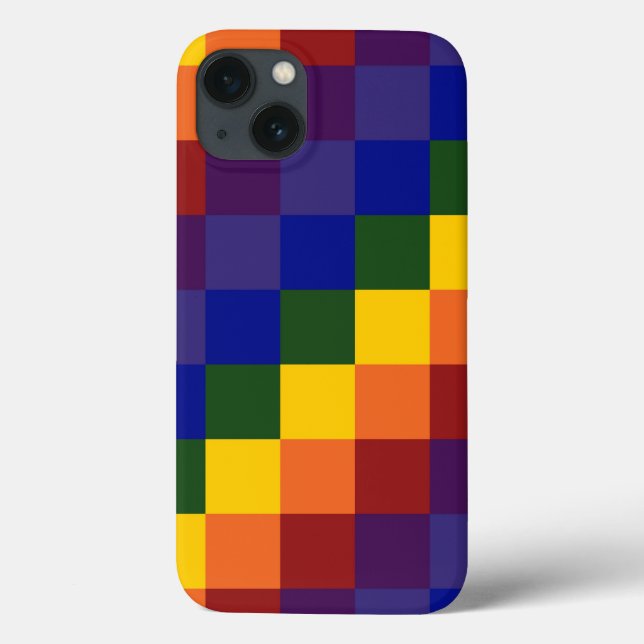 Chequered Rainbow Case-Mate iPhone Case (Back)