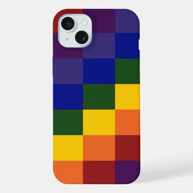 Chequered Rainbow Pattern iPhone Case (Back)