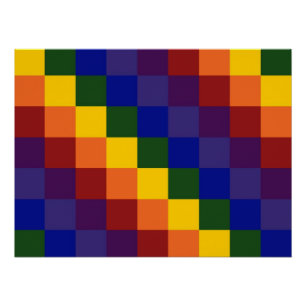 Chequered Rainbow Poster