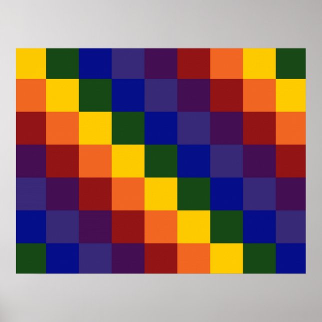 Chequered Rainbow Poster (Front)