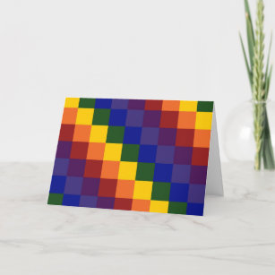 Chequered Rainbow Thank You Card