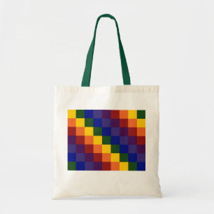 Chequered Rainbow Tote Bag