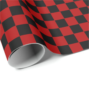 Chequered Red and Black Wrapping Paper