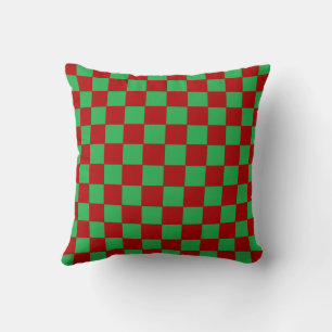 Chequered Red and Green  Cushion