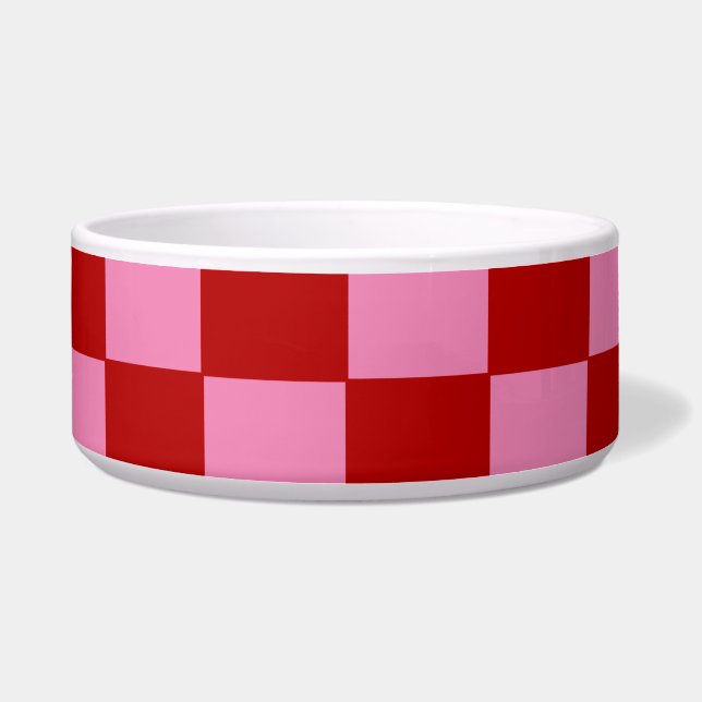 Chequered Red and Hot Pink  (Front)