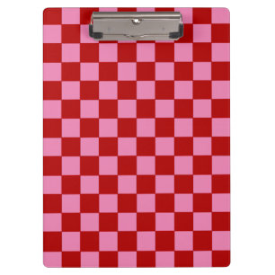 Chequered Red and Hot Pink  Clipboard