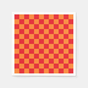 Chequered Red and Orange Napkin