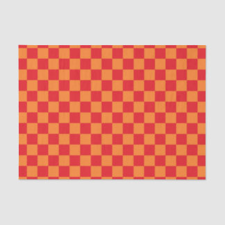 Chequered Red and Orange Tissue Paper