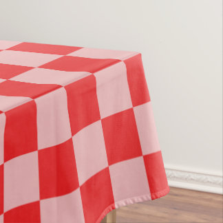 chequered red and pink tablecloth