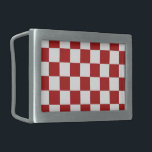 Chequered Red and White Belt Buckle<br><div class="desc">Cool classic red and white chequered pattern is made of rows of alternating white and red squares. Feel free to customise the product to make it your own. Digitally created 9000 x 6000 pixel image. Copyright ©2013 Claire E. Skinner, All rights reserved. To see this design on other items, click...</div>