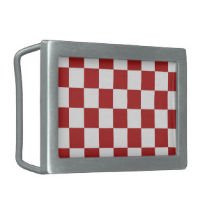 Chequered Red and White Belt Buckle