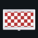 Chequered Red and White Business Card Holder<br><div class="desc">Cool classic red and white chequered pattern is made of rows of alternating white and red squares. Feel free to customise the product to make it your own. Digitally created 9000 x 6000 pixel image. Copyright ©2013 Claire E. Skinner, All rights reserved. To see this design on other items, click...</div>