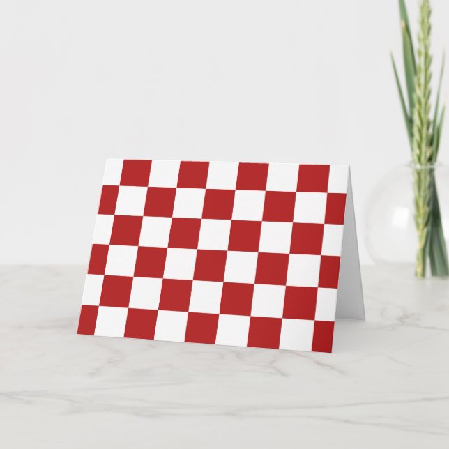 Chequered Red and White Card (Front)