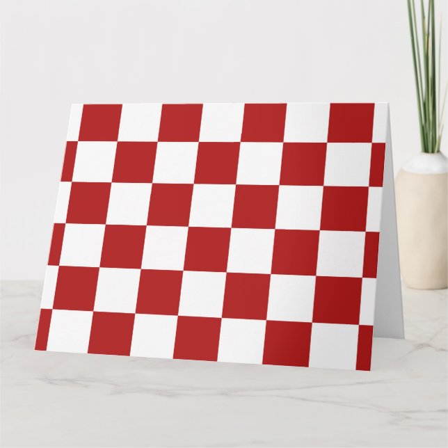 Chequered Red and White Card (Front)