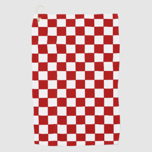 Chequered Red and White Golf Towel