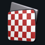 Chequered Red and White Laptop Sleeve<br><div class="desc">Cool classic red and white chequered pattern is made of rows of alternating white and red squares. Feel free to customise the product to make it your own. Digitally created 9000 x 6000 pixel image. Copyright ©2013 Claire E. Skinner, All rights reserved. To see this design on other items, click...</div>