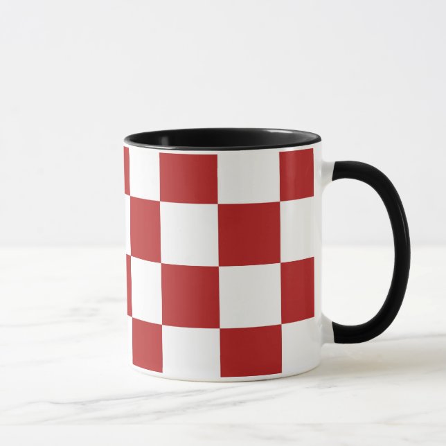 Chequered Red and White Mug (Right)