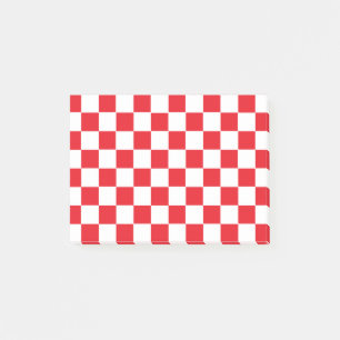 Chequered Red and White Post-it Notes