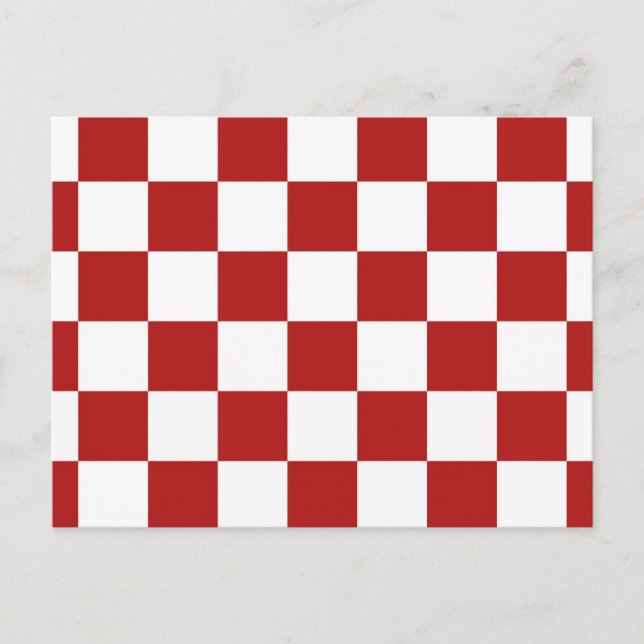 Chequered Red and White Postcard (Front)
