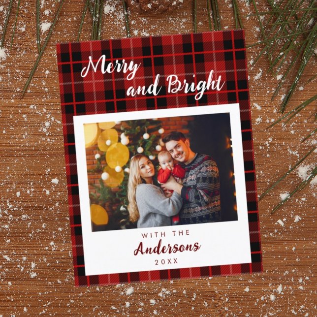 Chequered red pattern Christmas card (Creator Uploaded)