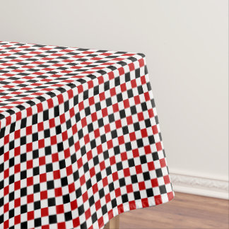 Chequered-Red, White-Black-52x70 COTTON TABLECLOTH