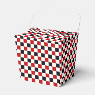 Chequered Red-white-black-Take Out Favour Box