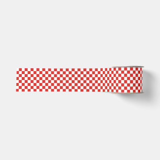 chequered red white grosgrain ribbon