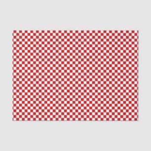 Chequered Red-White-Tissue Paper