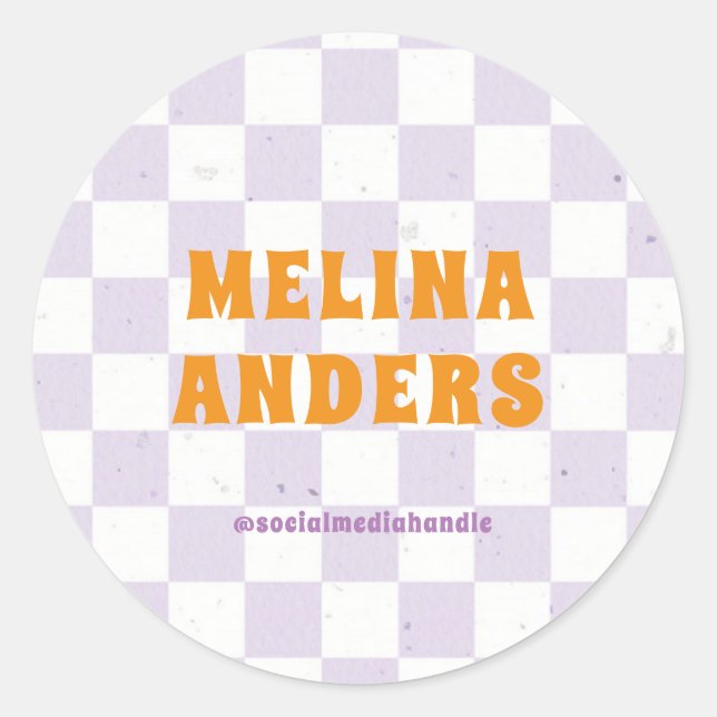 Chequered Retro  Classic Round Sticker (Front)