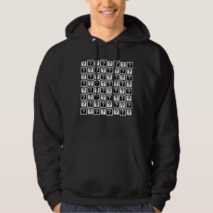 Chequered Riddle Question Mark Pattern Design Hoodie
