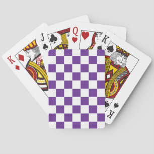 Chequered Royal Purple  and White Playing Cards