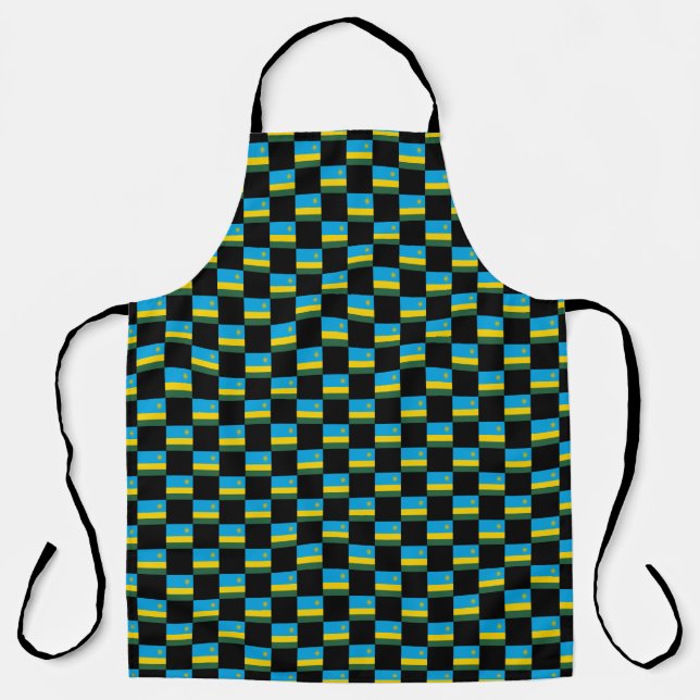 Chequered Rwanda Flag Pattern  Apron (Front)