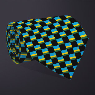 Chequered Rwanda Flag Pattern Tie