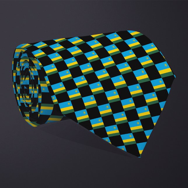 Chequered Rwanda Flag Pattern  Tie (Creator Uploaded)